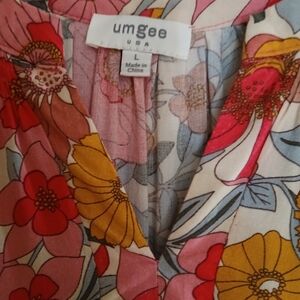 Umgee Floral Midi Dress Size Large